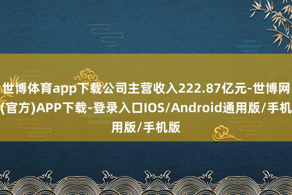 世博体育app下载公司主营收入222.87亿元-世博网站(官方)APP下载-登录入口IOS/Android通用版/手机版